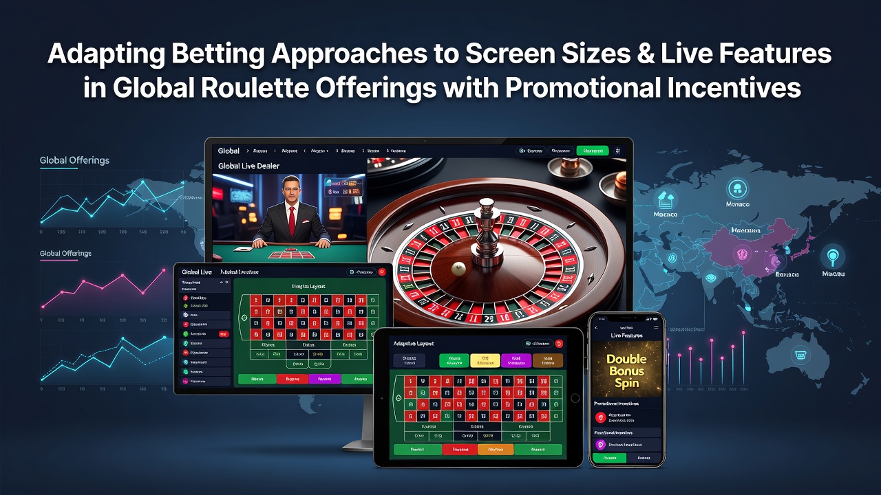 Roulette betting interfaces displayed across mobile, tablet, and desktop screens with live dealer integration