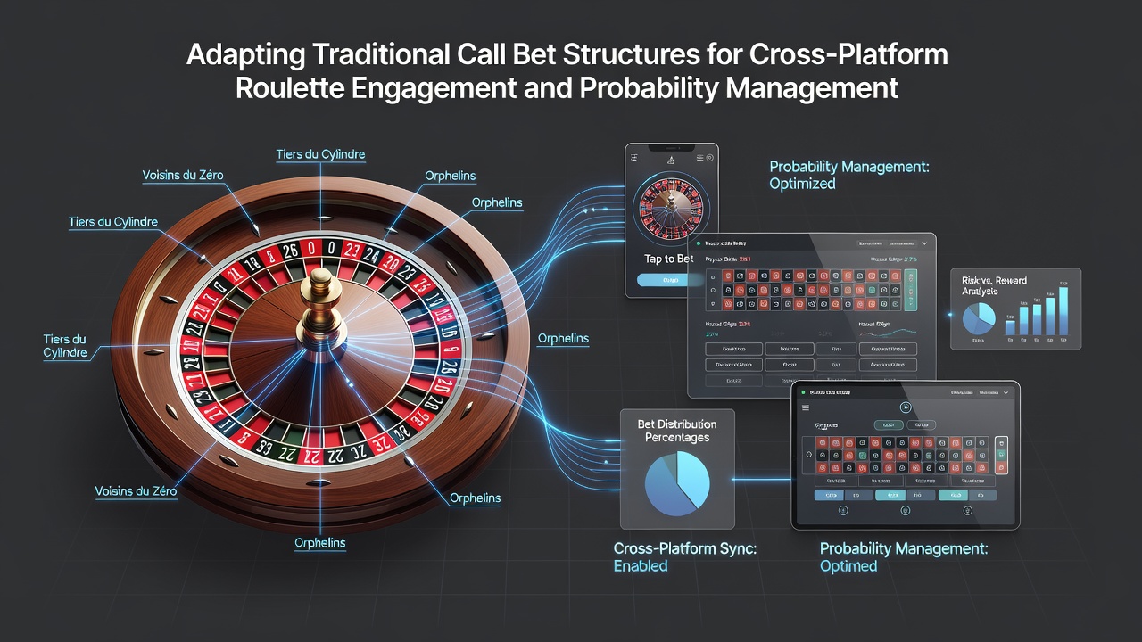 Roulette wheel displaying call bet sectors with digital overlays across mobile and desktop interfaces