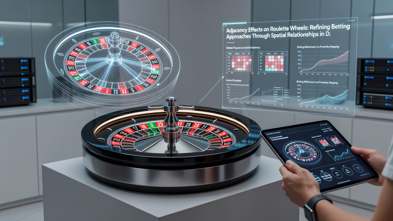Screenshot of spatial analysis tool displaying adjacency heat maps in roulette digital simulation software
