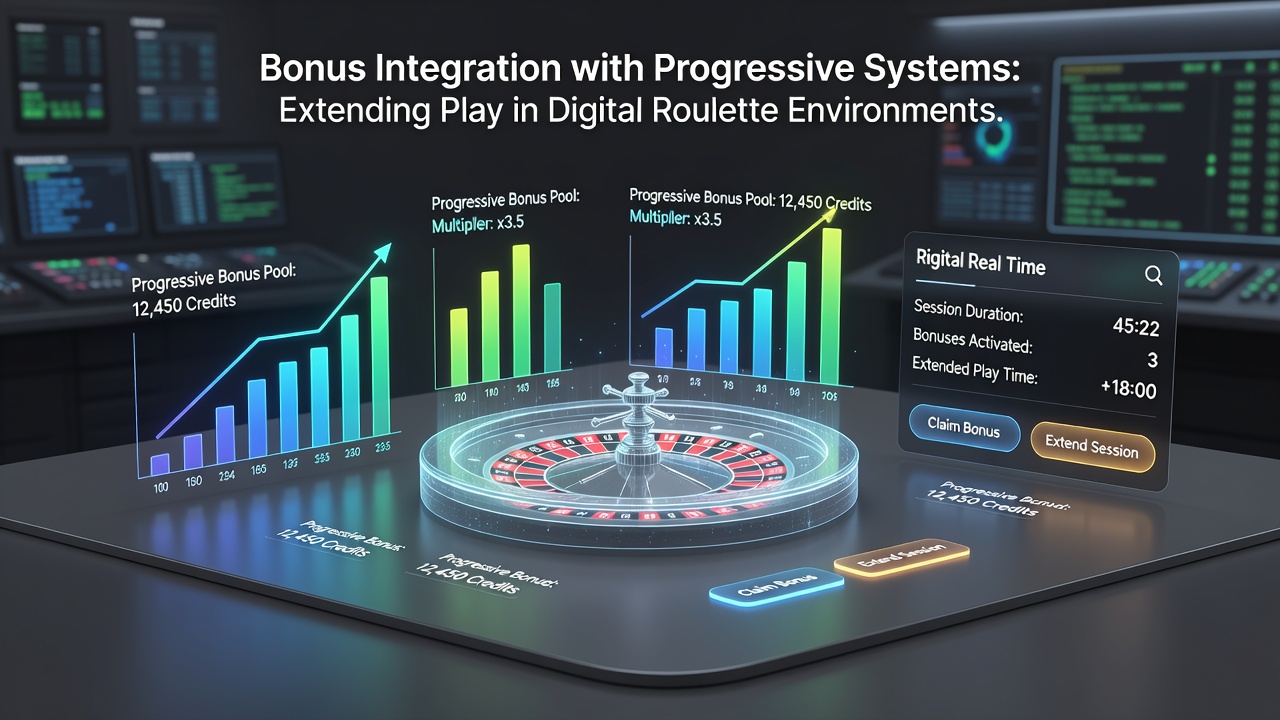 Live dealer roulette table with overlaid progressive bet tracker and active bonus meter