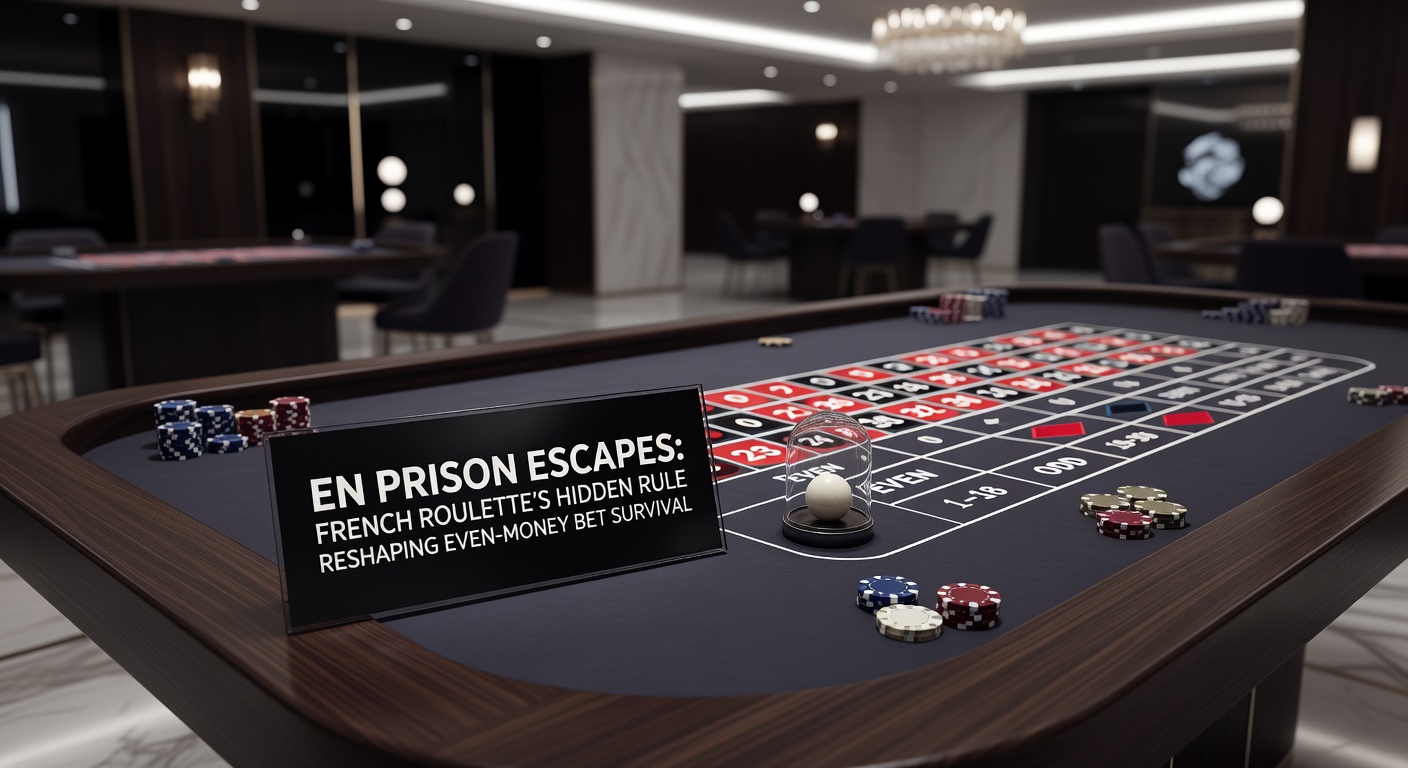 Close-up of roulette wheel with zero pocket and imprisoned bet marker, illustrating the rule's application in a live casino setting