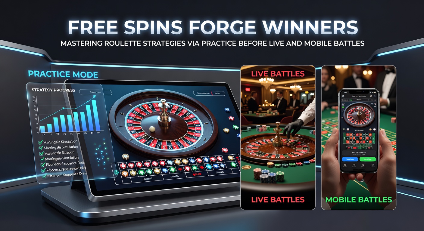 Mobile roulette app interface during a free spin session, showing strategy charts and virtual chips stacking up wins