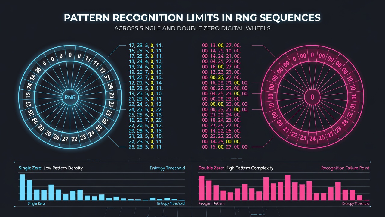 Comparison chart of RNG distribution patterns between single zero and double zero digital wheels