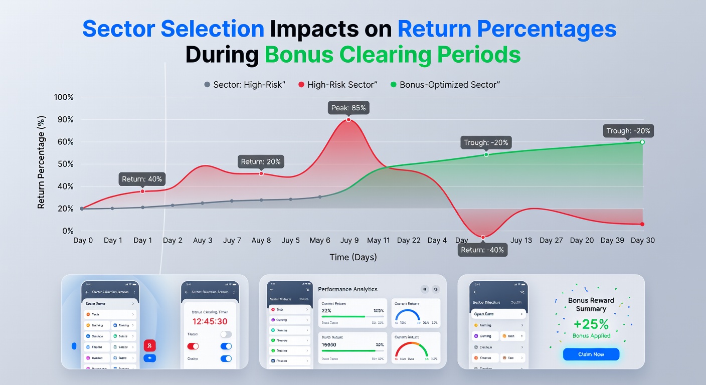 Mobile screen displaying sector bet results and return percentage breakdowns during a bonus round