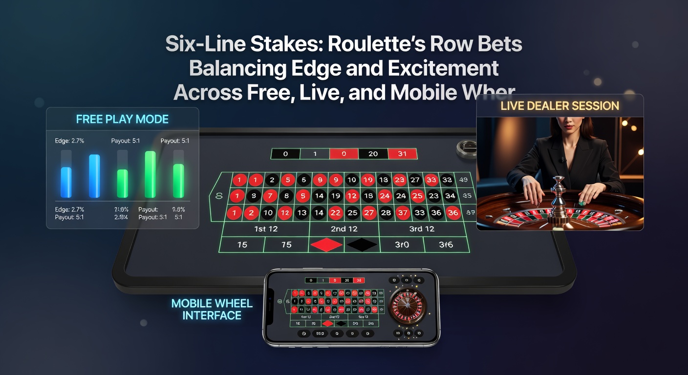 Live dealer roulette stream on a mobile device, with a six-line bet active on the digital layout and the wheel spinning in real-time
