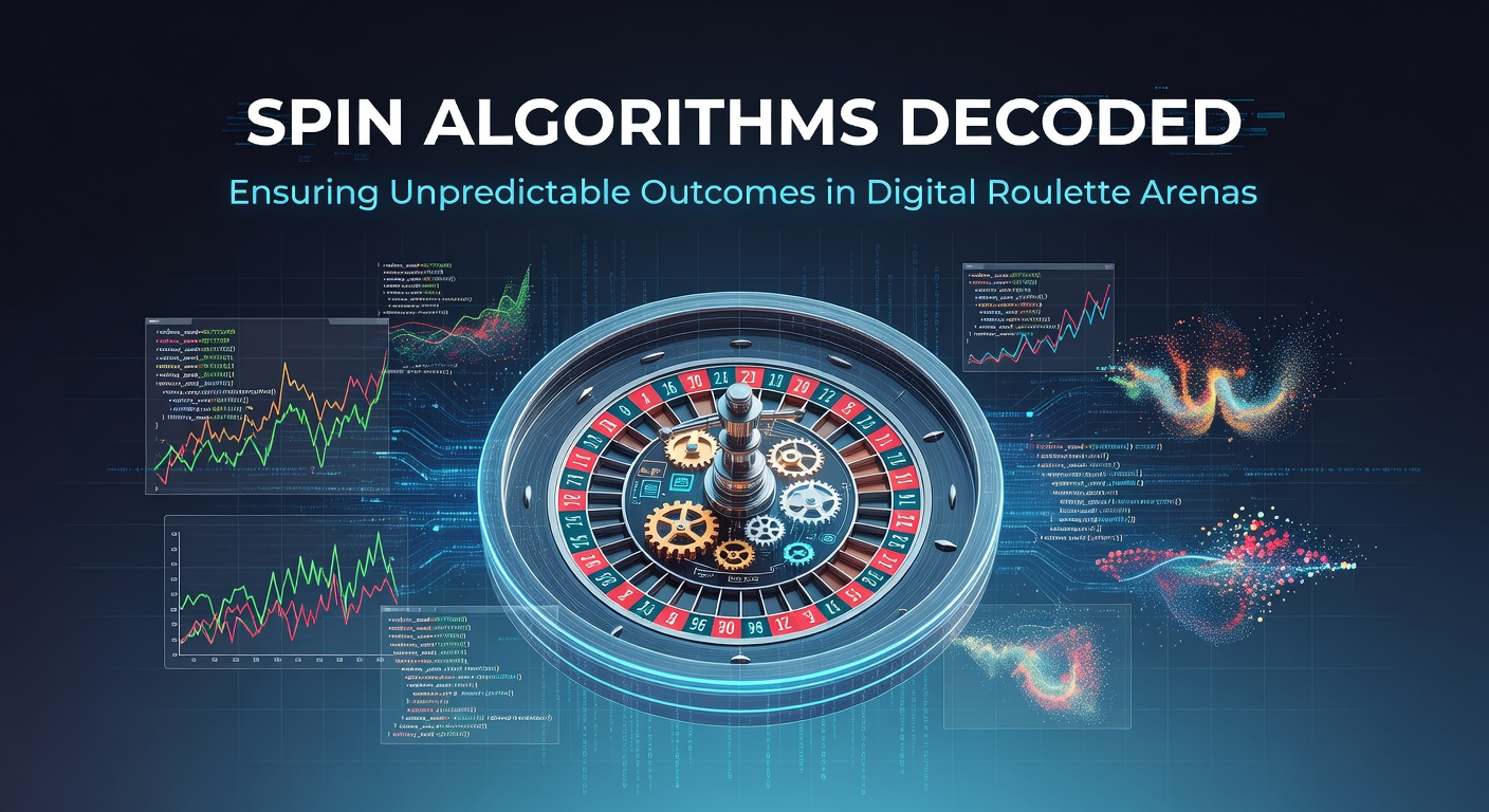 Digital roulette wheel spinning with algorithmic code overlays, highlighting RNG processes in online gaming interfaces