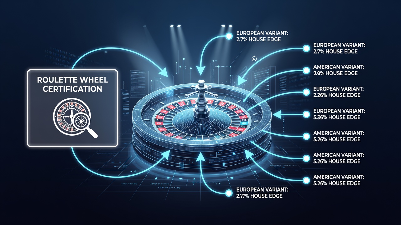Roulette wheel certification testing equipment in a digital gaming laboratory setting