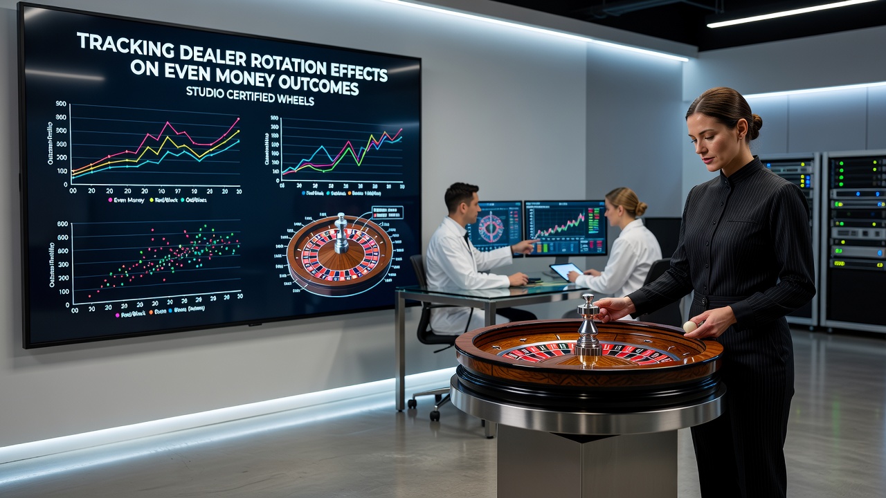 Data visualization dashboard displaying dealer rotation segments and even-money outcome tracking metrics