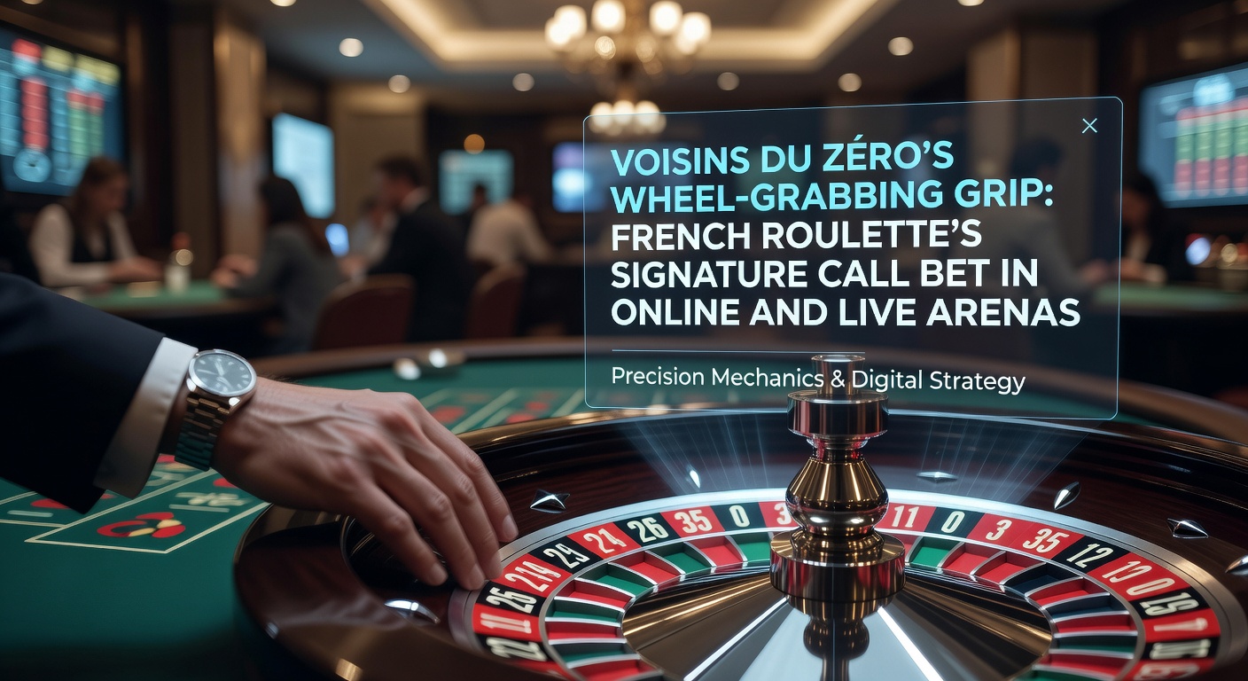 Roulette wheel highlighting the Voisins du Zéro sector around zero, with chips placed on the racetrack for this signature French call bet